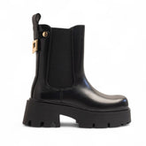 Europeon Union Women Black Leather Half Boot #3405